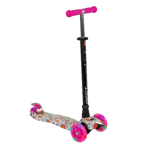 Самокат триколісний дитячий Maxi Best Scooter А 25466 /779-1321 колеса світяться, фото 1