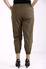 Хакі брюки з льону літні жіночі прогулянкові великого розміру 42-74. B095-3, фото 7