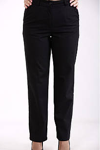 Чорні льняні штани жіночі ділові літні великого розміру 42-74. B094-3