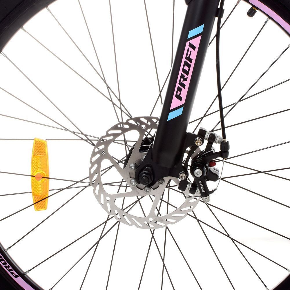 Велосипед спортивный алюминиевый PROFI 26 дюймов G26OPTIMAL A26.2 SHIMANO черный (матовый)-розовый** - фото 5 - id-p1424625487