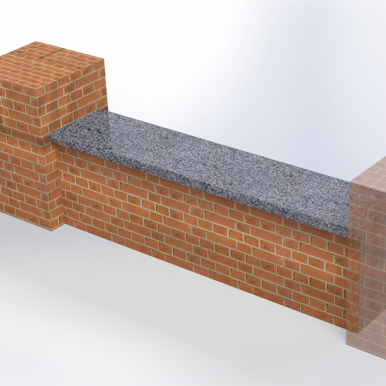 Накривка на паркан з Покостівського граніту 1000×300×20 — сіра, фото 1