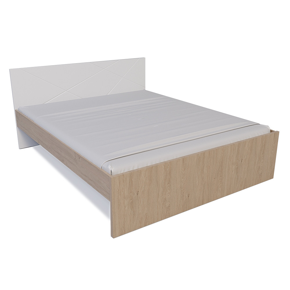 Ліжко Х-Скаут Х-16 (160*200) білий мат/дуб без ламелей
