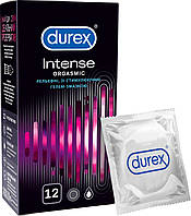 Презервативы Durex Intense Orgasmic с точками и ребрами, со стимулирующим гелем 12 шт.с возбуждающей смазкой