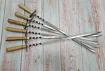 Набір шампурів ручної роботи з дерев'яною ручкою в чохлі "Шпаги" 7 штук, фото 3
