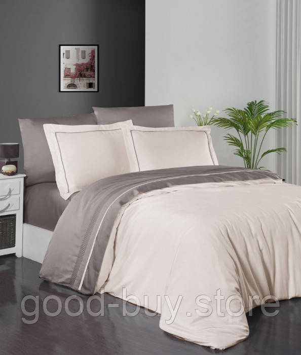First choice Serenity Ivory & Mink delux сатин постільна білизна евро 200х220