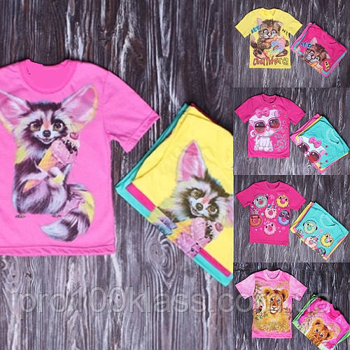 Купить Футболки детские с принтами для девочек, размеры 28,30,32,34,36 ...