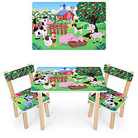 Столик на двоих со стульчиками ферма Bambi 501-10 скотный двор