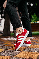 Кросівки Adidas Gazelle Scarlet Red/White/Gold Metallic, фото 6