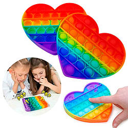 М'яка іграшка антистрес Поп.п. іт Нескінченна пупирка Pop It Серце, різнобарвна