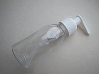 100 - 105 мл ПЭТ с белым дозатором для мыла, антисептика 28/410 круглая бутылка, флакон пластиковый