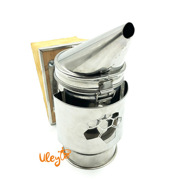 Димар пасічний нержавіючий, з огородженням із листового металу. Міх знімний шкіряний, фото 1