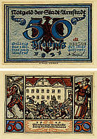 Германия Нотгельд 50 пфеннигов 1921 F-VF Арнштадт. Рейхстаг