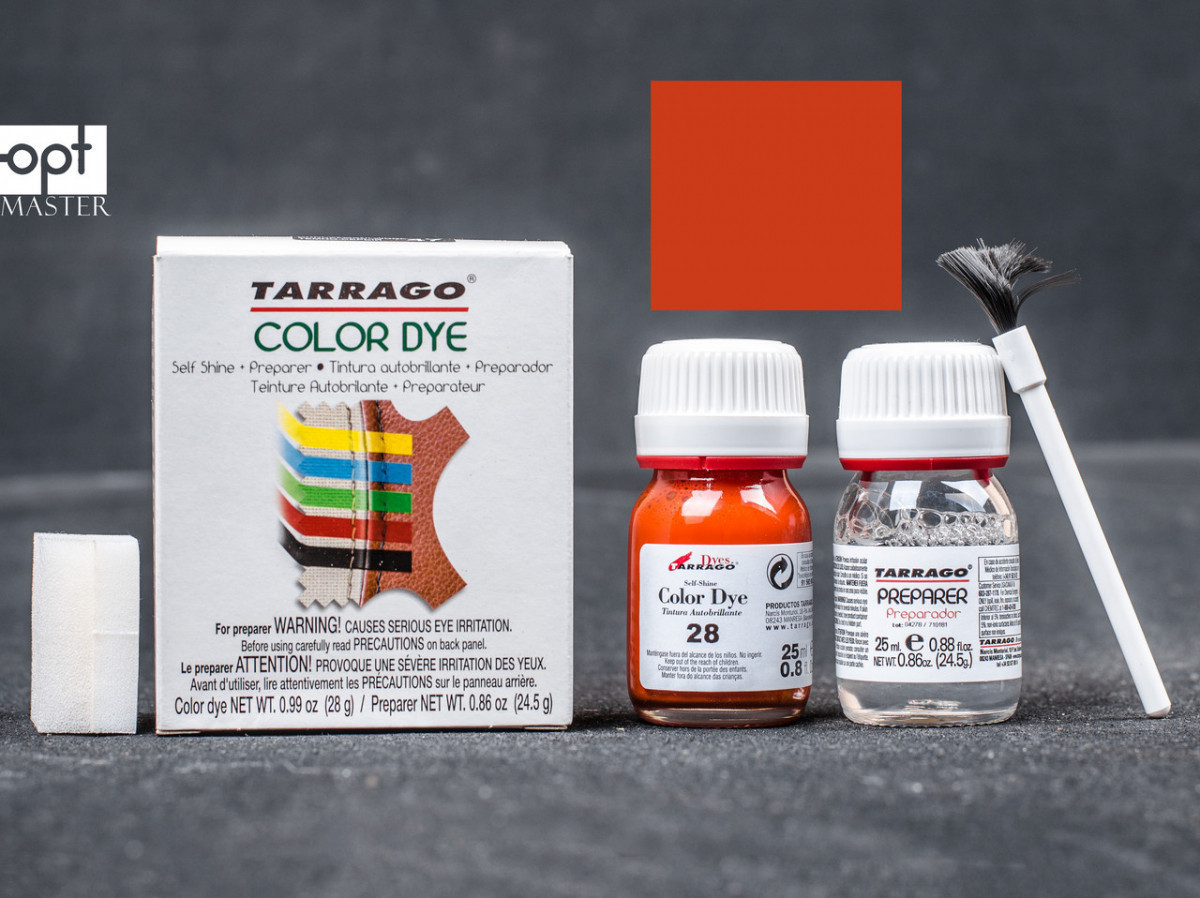 Фарба для шкіри кол. помаранчево-червоний + очищувач Tarrago Color Dye, 2*25 мл,TDC05(28)