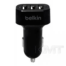Авто зарядка Belkin Car Charger Set (Lightning) (3 USB)(3.1 A) Black