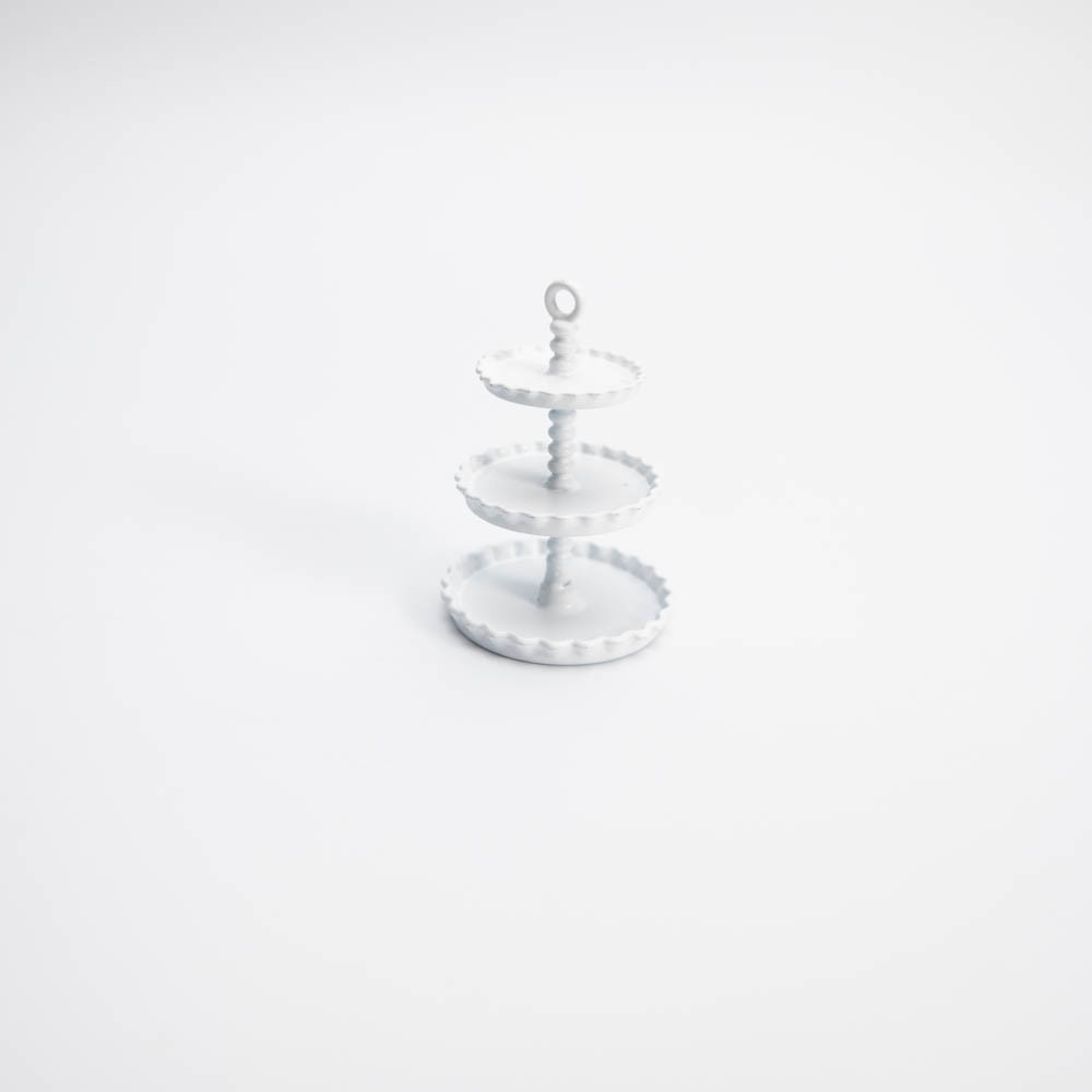 1:12 Мініатюра Підставка для Солодкого 3.8 см БІЛА, фото 1
