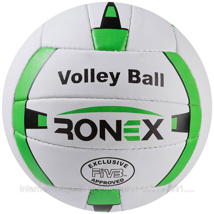 М'яч волейбольний Ronex Orignal Grippy зелений/білий. Знижка на ящик.