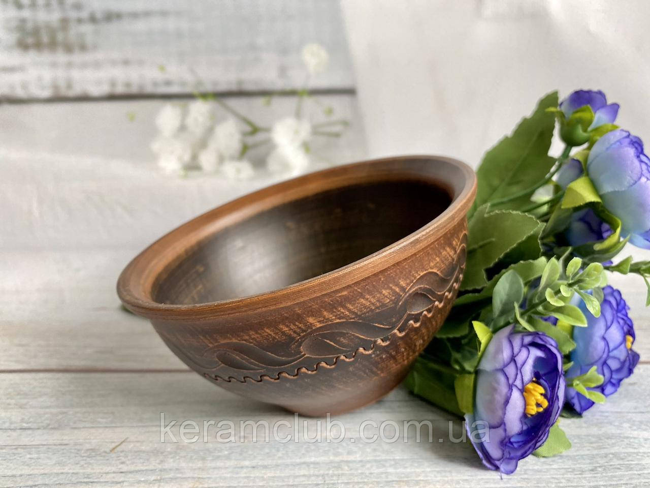 Напівпорційна глиняна тарілка Керамклуб 400 мл