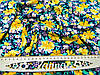 Тканина штапель темно-синього кольору принт "Літня прохолода", фото 4