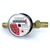 Лічильник гарячої води Gidrotek E-T 1,6 U 1/2' зі штуцером (110мм)