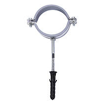 Хомут в зборі CR 2 1/2' (70-80мм) з гвинтом-шурупом 8*100 і дюбелем в уп, сірий