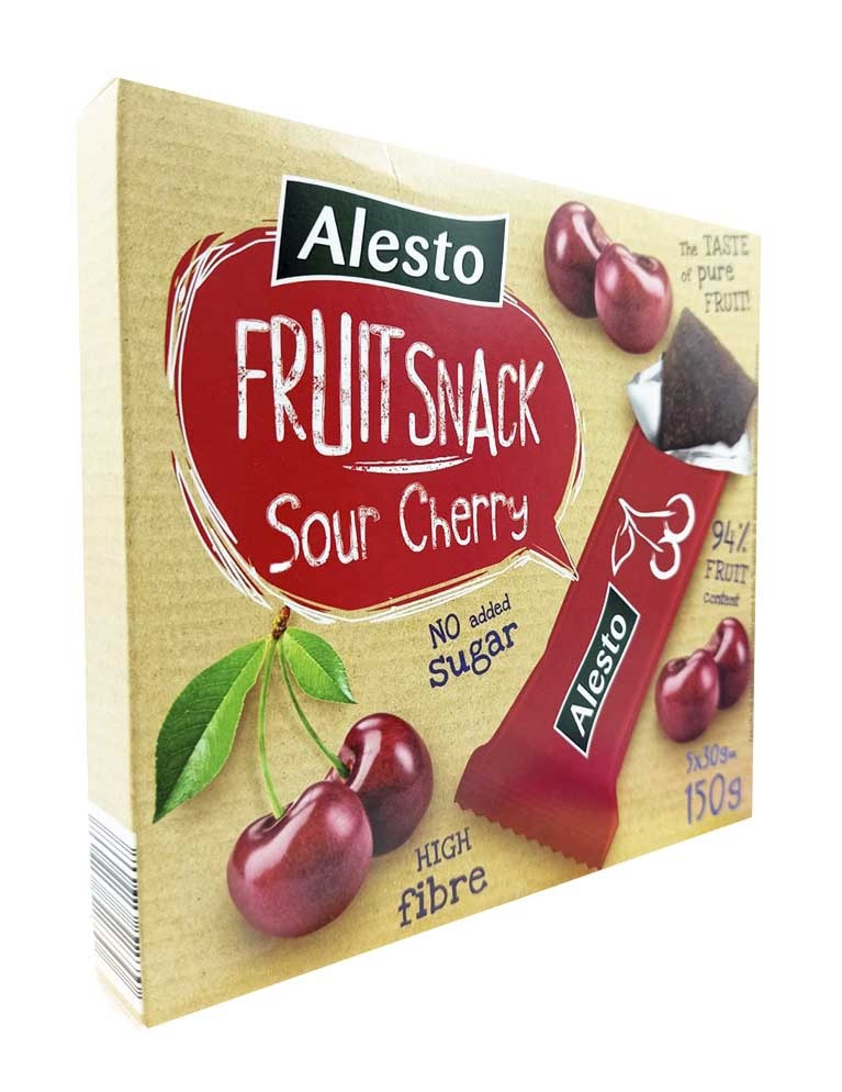 Снек Фруктовый Вишня Alesto Fruit Snack Sour Cherry 150 г Германия - фото 1 - id-p1424866952