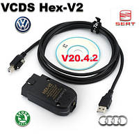 Автосканер ВАСЯ Діагнасост HEX V2 Vag Com VCDS 20.4.2 Діагностичний кабель USB ATMEGA162 + FT232RQ Російський