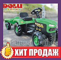 Трактор педальный Dolu 8053 зелено-черный с прицепом