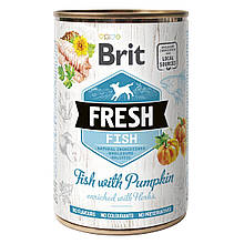Корм вологий для собак Brit Fresh Fish with Pumpkin 400 г (риба, гарбуз)