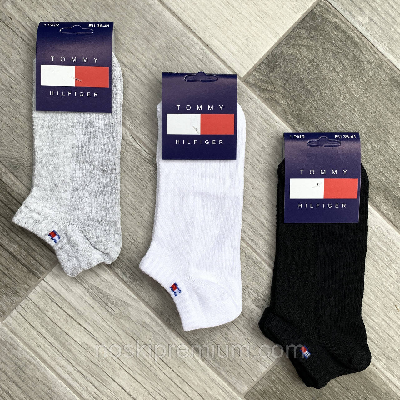 Шкарпетки жіночі спортивні короткі бавовна з сіткою Tommy Hilfiger, розмір 36-41, асорті, 04720, фото 1