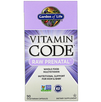Garden of Life, Vitamin Code, RAW Prenatal, Вітаміни для вагітних, 90 капсул вегетаріанських
