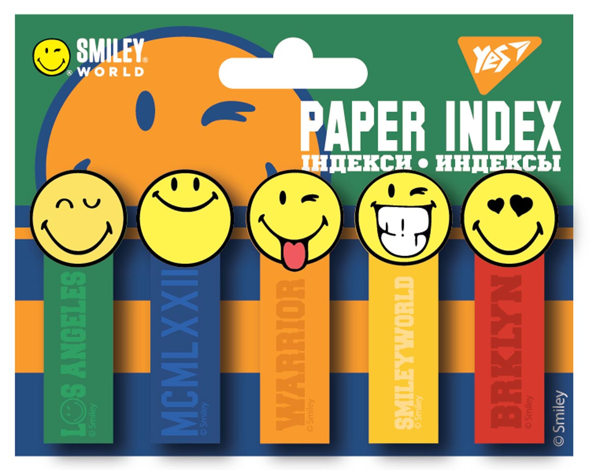 Індекси паперові YES Smiley World.College 50x15мм,100 шт (5x20) 170285