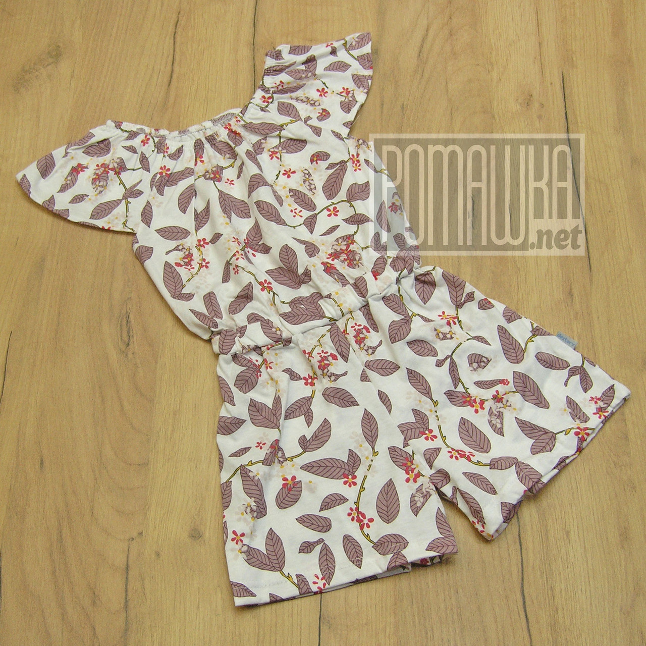 Дитячий 116 5 років (110) красивий костюмчик комбінезон ромпер для дівчинки на літо бавовна 9013 Бежевий, фото 1