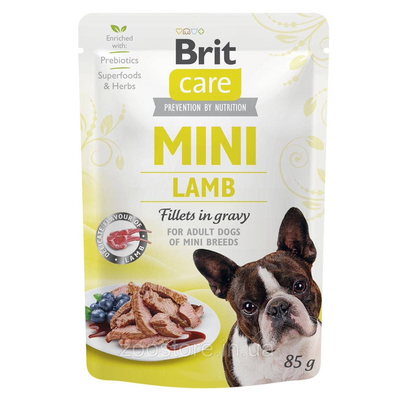 Вологий корм для собак Brit Care Mini pouch філе ягня в соусі 85 g