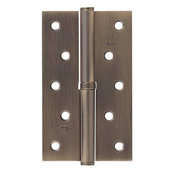 Дверна карткова петля ( накладна ) RDA 125*3*2,5 (1 підш, сталь) права Антична латунь