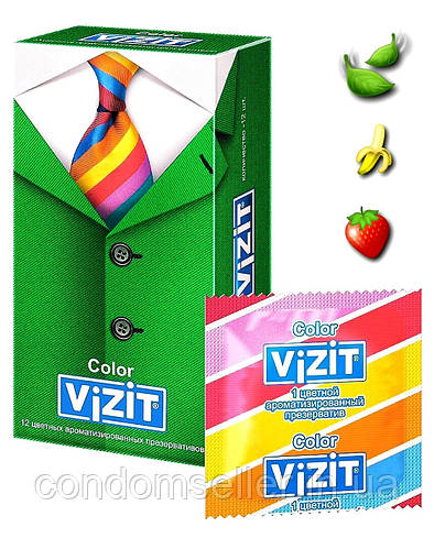 Презервативы Vizit Визит color ароматизированные (разные запахи и цвета ...