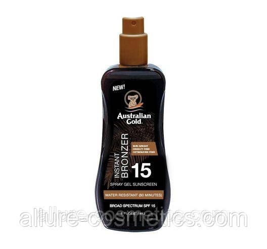 Сонцезахисний спрей-гель з бронзатором Australian Gold Spray Gel Bronzer SPF 15