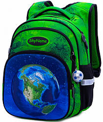Рюкзак шкільний в 1-4 клас для хлопчика ортопедичний Космос Зелений 38*29*19 SkyName R3-239