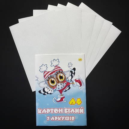 Картон білий 7 листів, А4 / Тетрада, фото 1
