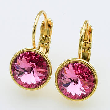 XUPING Сережки Позолота 18к Камені Swarovski, Висота 1.8см, Ширина 1см