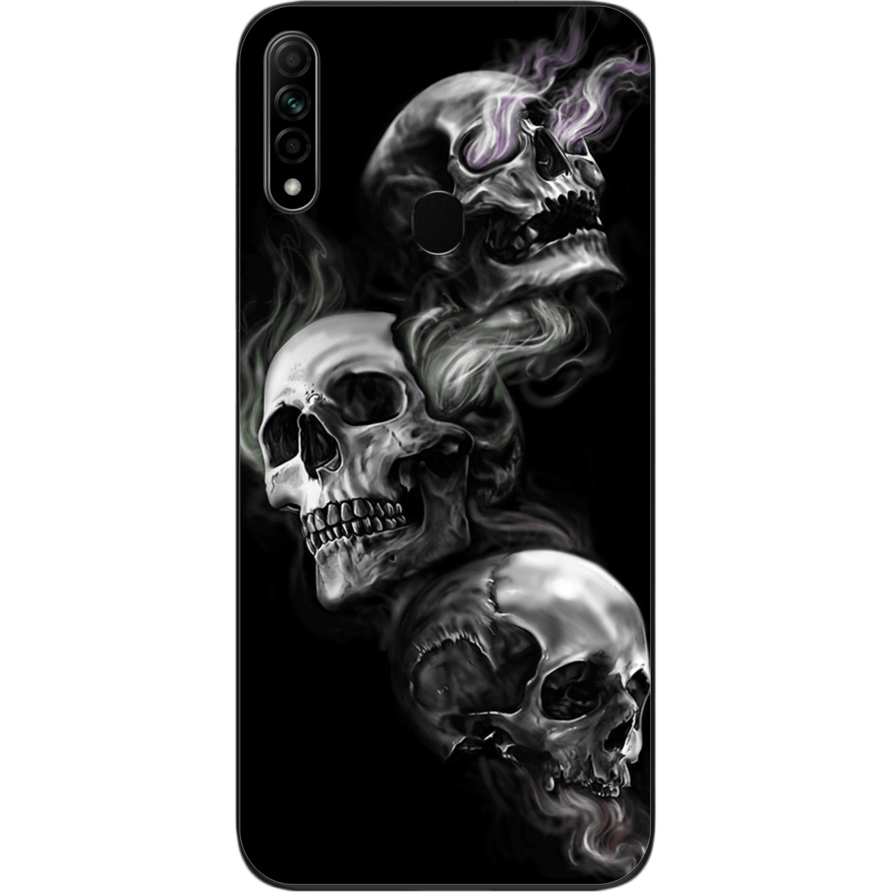 Бампер силиконовый чехол для OPPO A31 с картинкой Три черепа