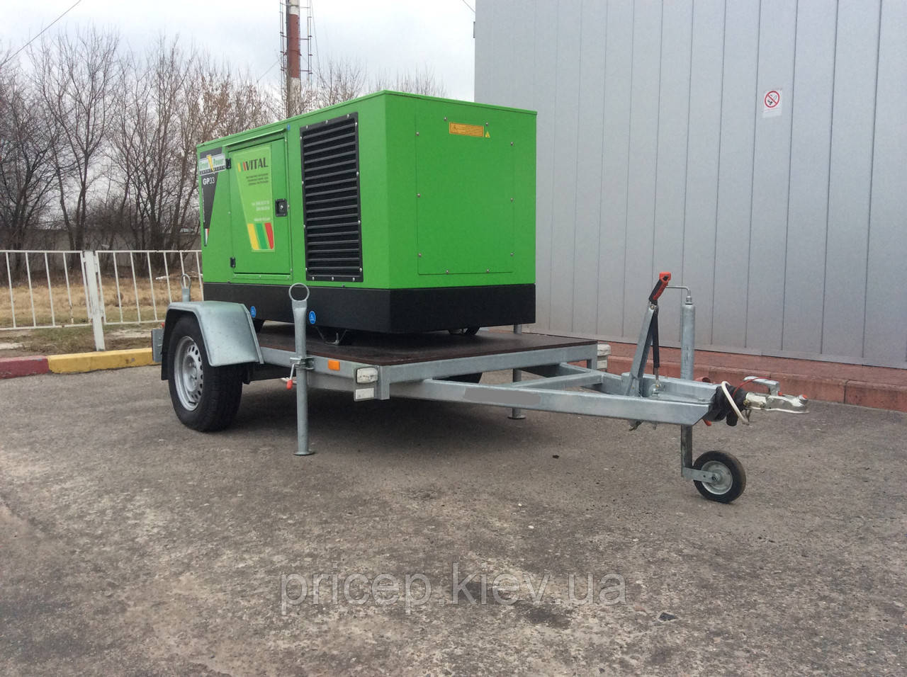 Причіп для генератора одновісний гальмівний