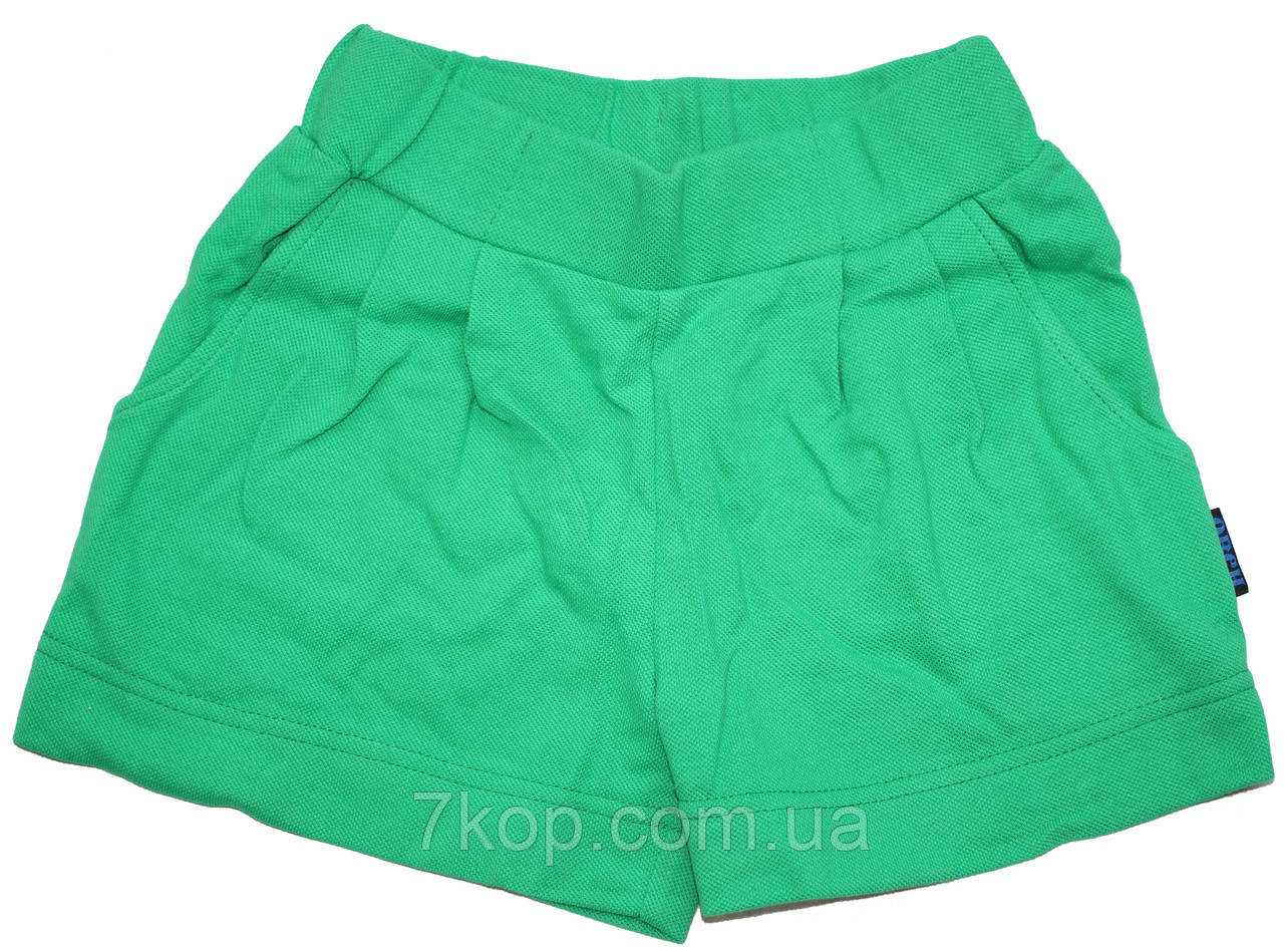 Шорты с карманами Лето, зеленые для девочек, рост 98, 104, 110, 116 см, Овен - фото 1 - id-p1420400722