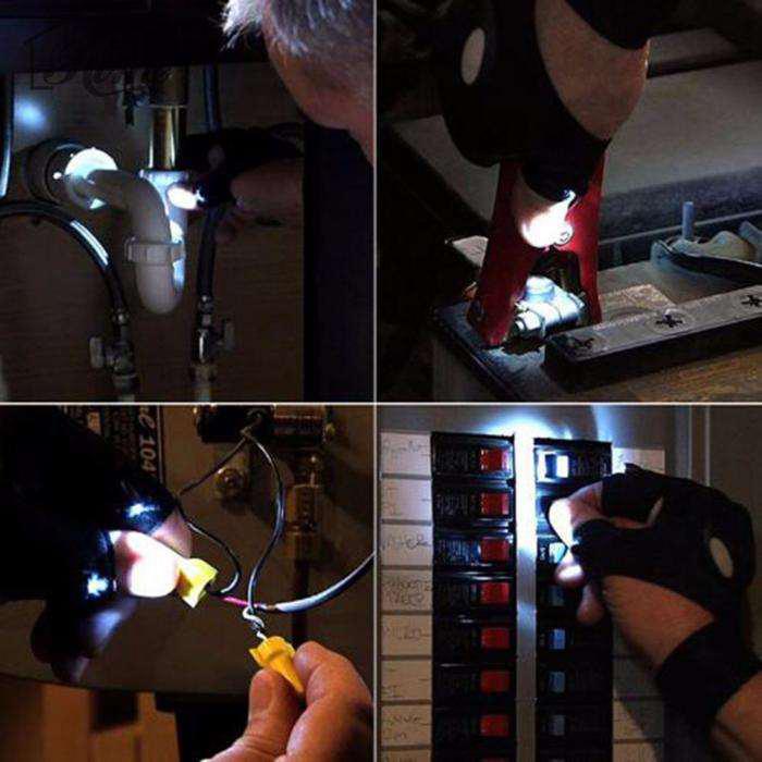 Светодиодная перчатка с подсветкой - водонипроницаемые, для ремонта авто, спорта,рыбалки и охоты. - фото 2 - id-p1425043918