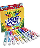 Crayola Ultraclean Broadline Bright Markers. Смываемые маркёры, неоновые