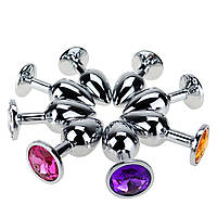 Анальна пробка М 3,4 см метал Масажер простати Анальний плагін/пробка