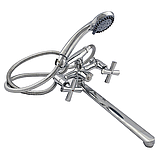 Змішувач для ванни двовентильний з довгим виливом Haiba Sentosa 006 EURO Хайба Сентоса 006, фото 5