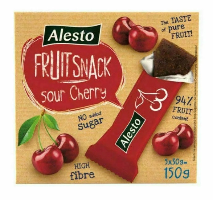 Снек Фруктовый Вишня Alesto Fruit Snack Sour Cherry 150 г Германия - фото 2 - id-p1425069017