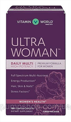 Вітаміни для жінок Vitamin World Ultra Woman Daily Multivitamins 180 капс., фото 1
