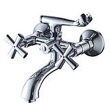 Змішувач для ванни з коротким виливом двохвентильний з душем Haiba Sentosa 009 (HB0837), фото 7