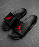 Шльопанці чоловічі Jordan гумові шльопанці чорні сланці джердан тапки, фото 5